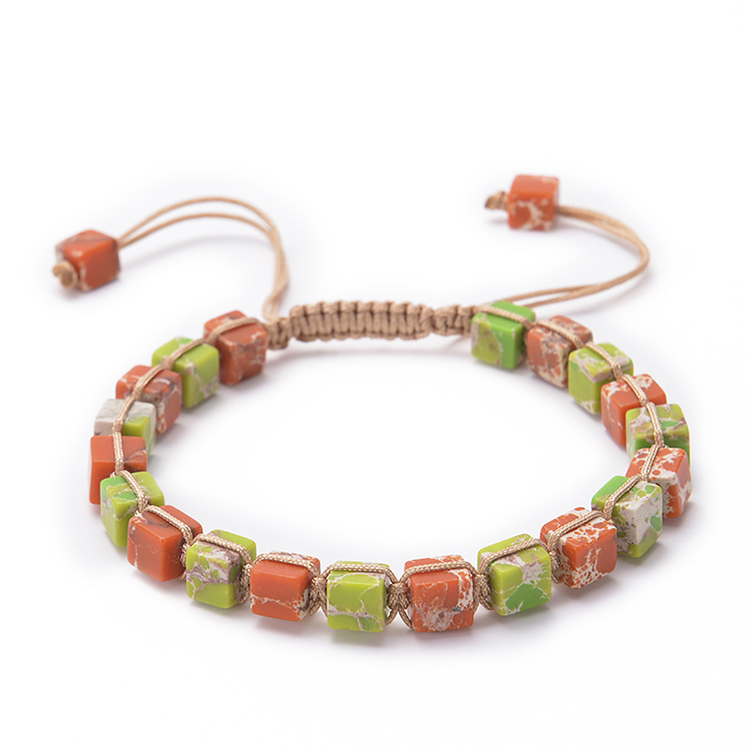 Square Emperor Stone Bracelet Braided Seven Chakra Stone Bracelet Handmade Jewelry for Women Yoga Beads