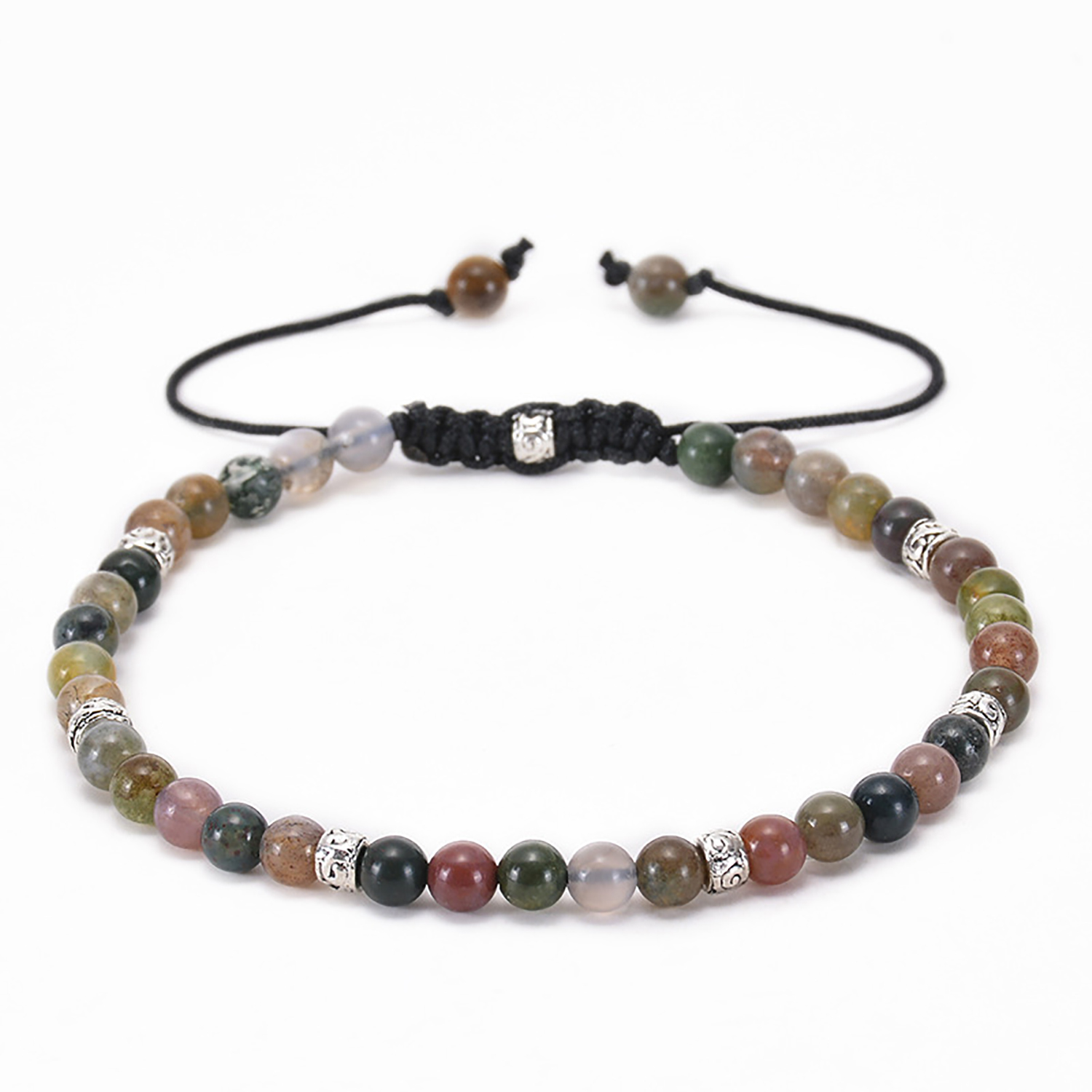 Woven bracelet adjustable natural stone bracelet yoga beads hand strung jewelry