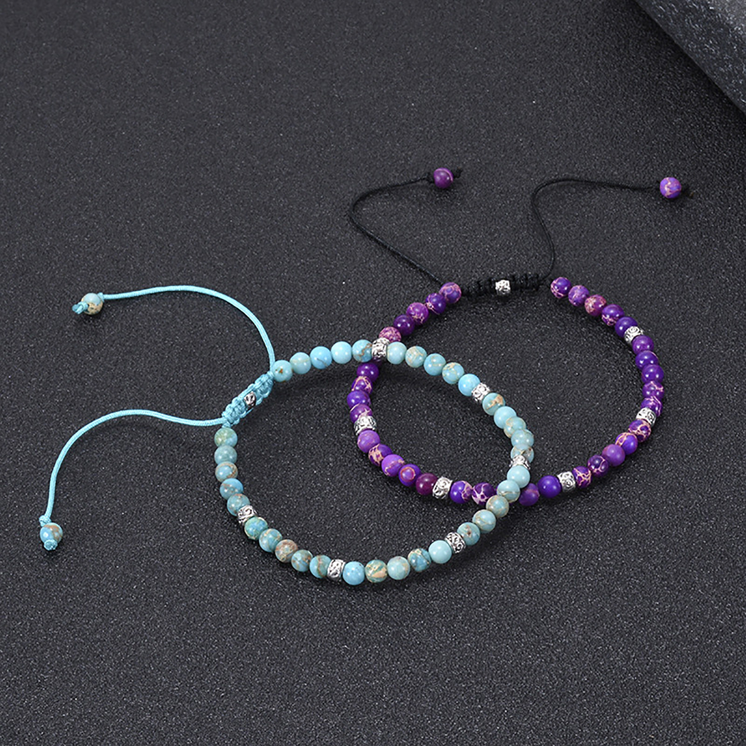 Woven bracelet adjustable natural stone bracelet yoga beads hand strung jewelry