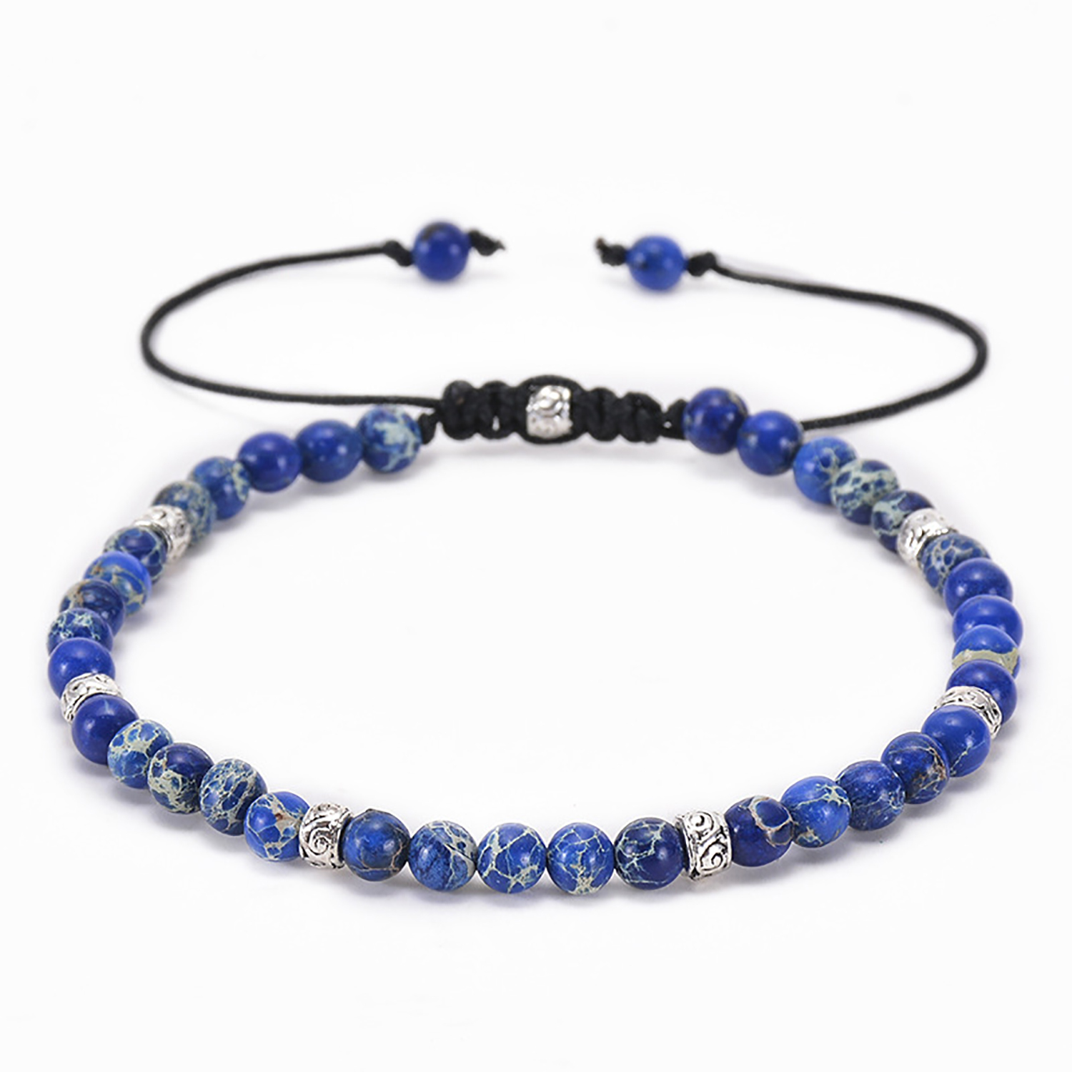 Woven bracelet adjustable natural stone bracelet yoga beads hand strung jewelry