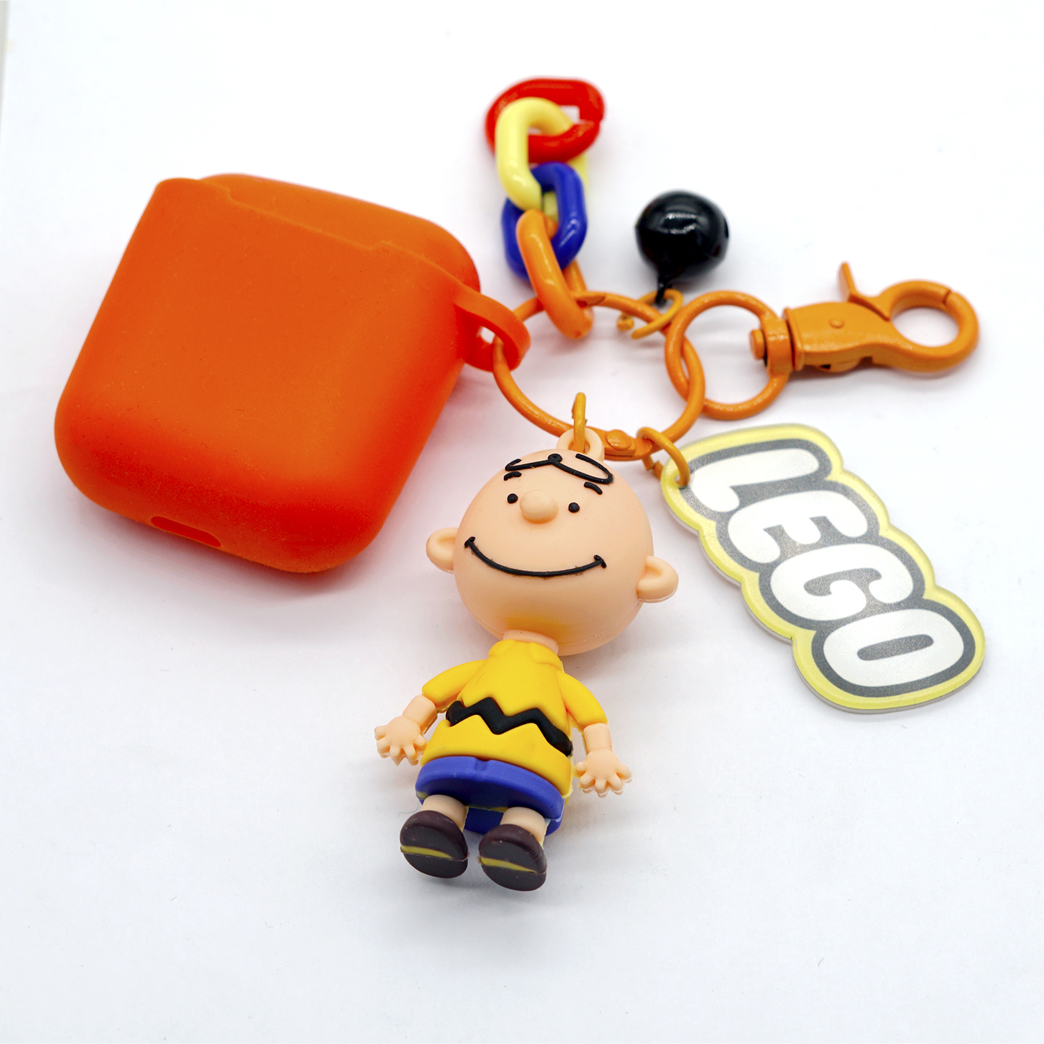 Snoopy Charlie Airpods2 Protective Case Loving Anti-Loss Wireless Ear Case Key Ring