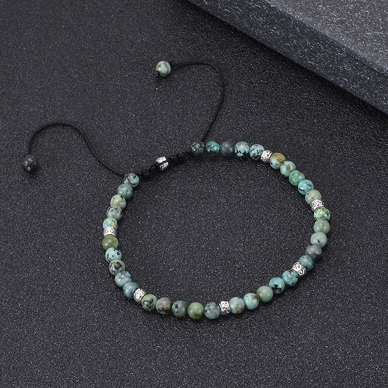 Woven bracelet adjustable natural stone bracelet yoga beads hand strung jewelry
