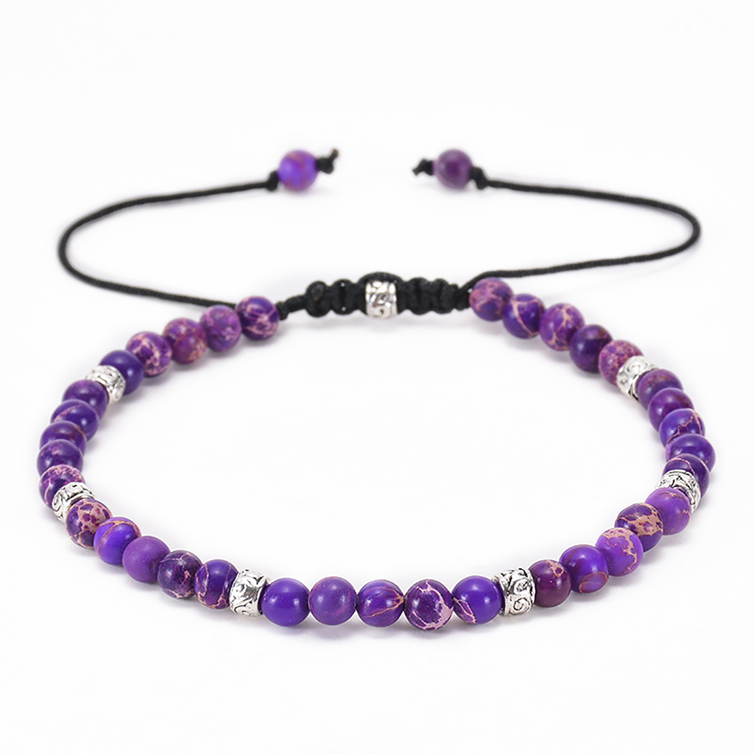 Woven bracelet adjustable natural stone bracelet yoga beads hand strung jewelry