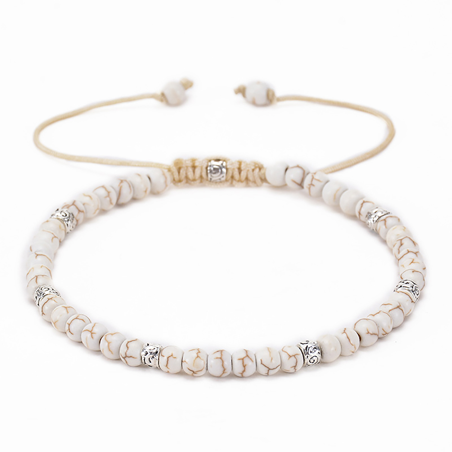 Woven bracelet adjustable natural stone bracelet yoga beads hand strung jewelry