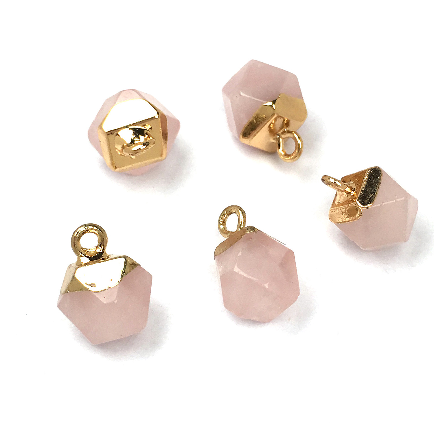 Exquisite pendant polygon cut surface semi-precious stone pendant temperament joker DIY bracelet necklace ornaments