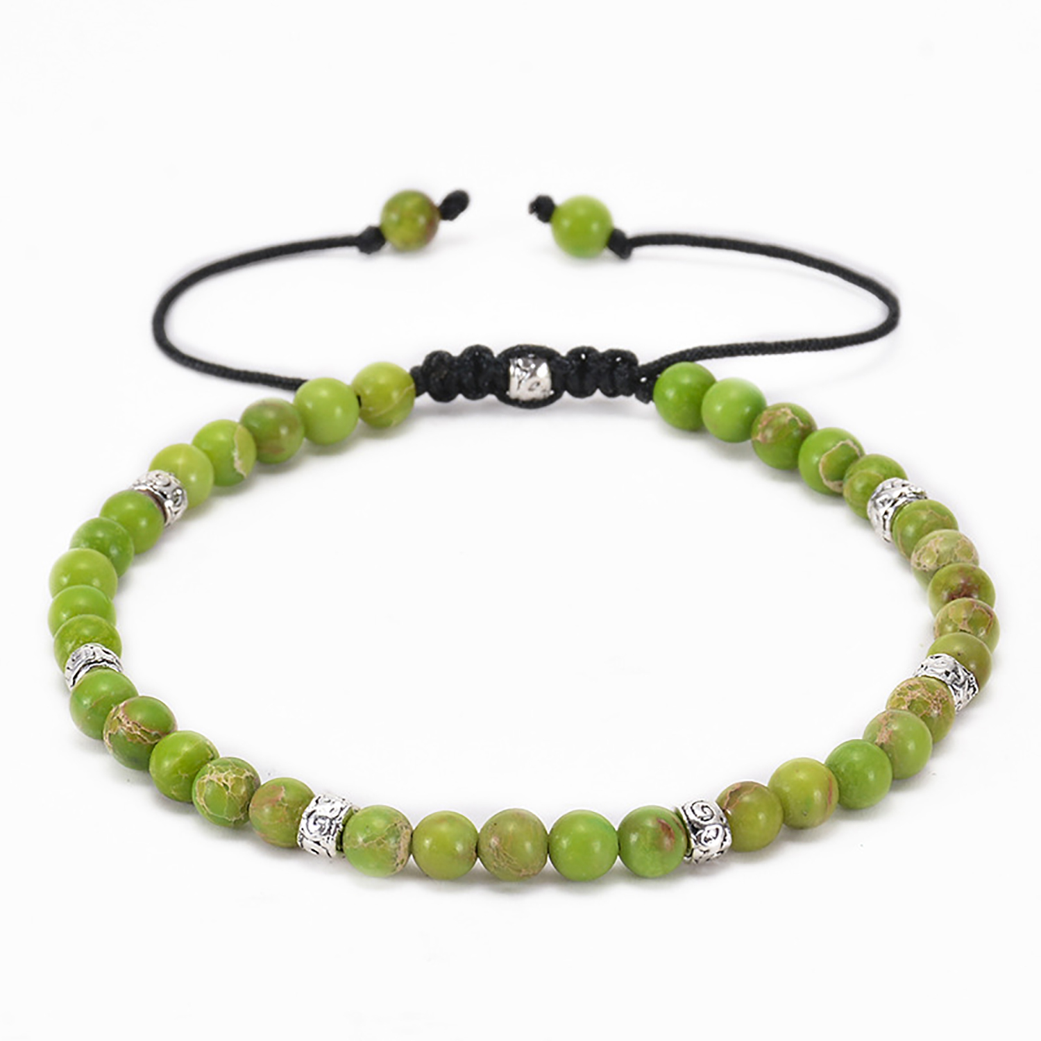 Woven bracelet adjustable natural stone bracelet yoga beads hand strung jewelry