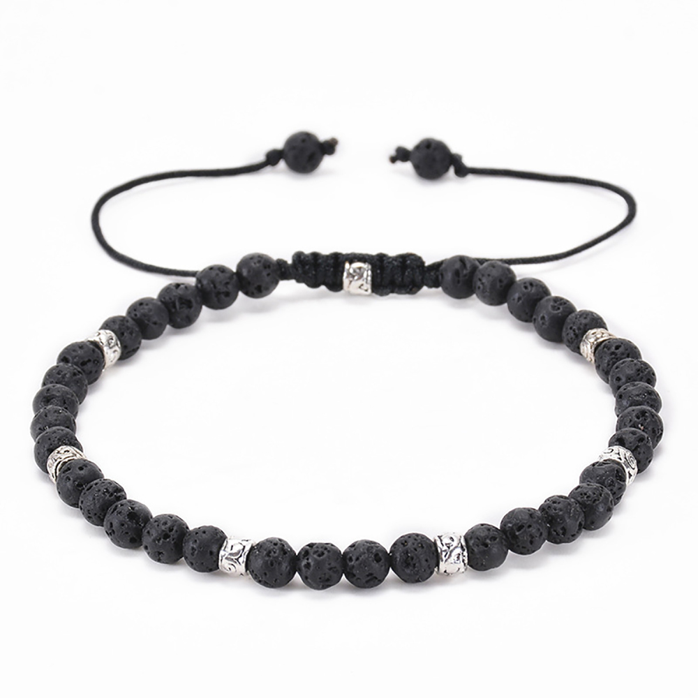 Woven bracelet adjustable natural stone bracelet yoga beads hand strung jewelry
