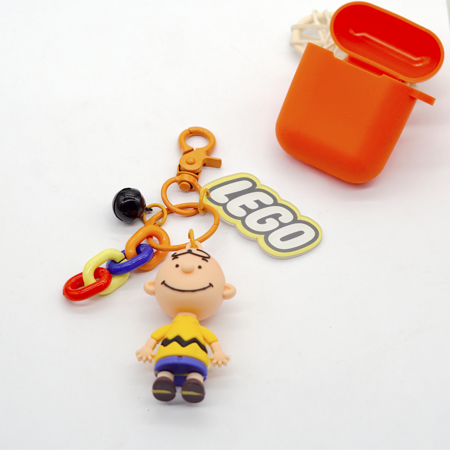 Snoopy Charlie Airpods2 Protective Case Loving Anti-Loss Wireless Ear Case Key Ring
