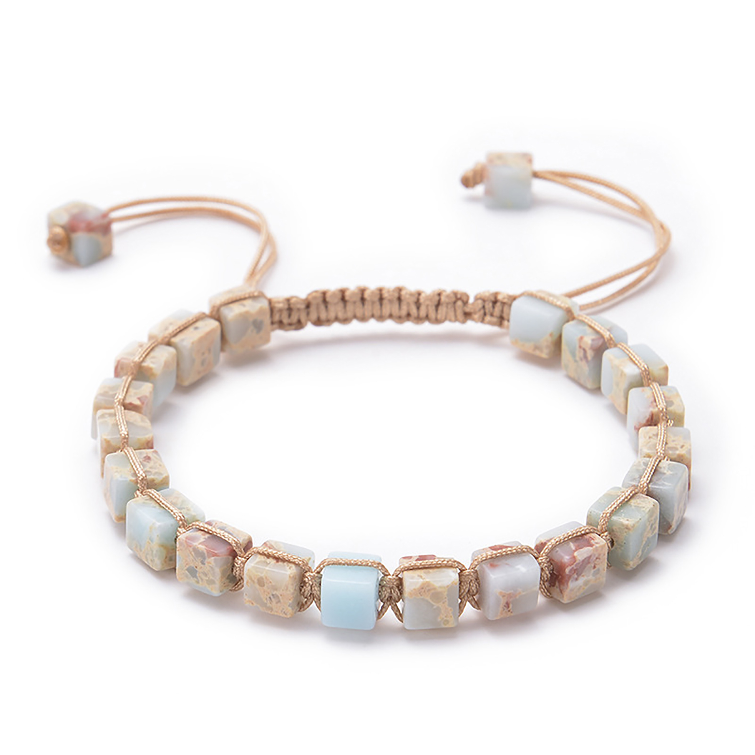 Square Emperor Stone Bracelet Braided Seven Chakra Stone Bracelet Handmade Jewelry for Women Yoga Beads