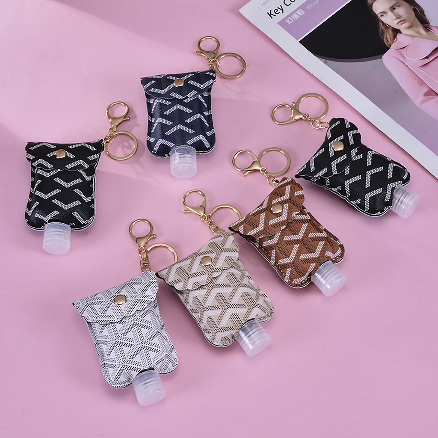 Holder Key Chain Portable 30ML hand sanitizer bottle Key Chain Perfume Disinfectant Holder Key Chain Pendant