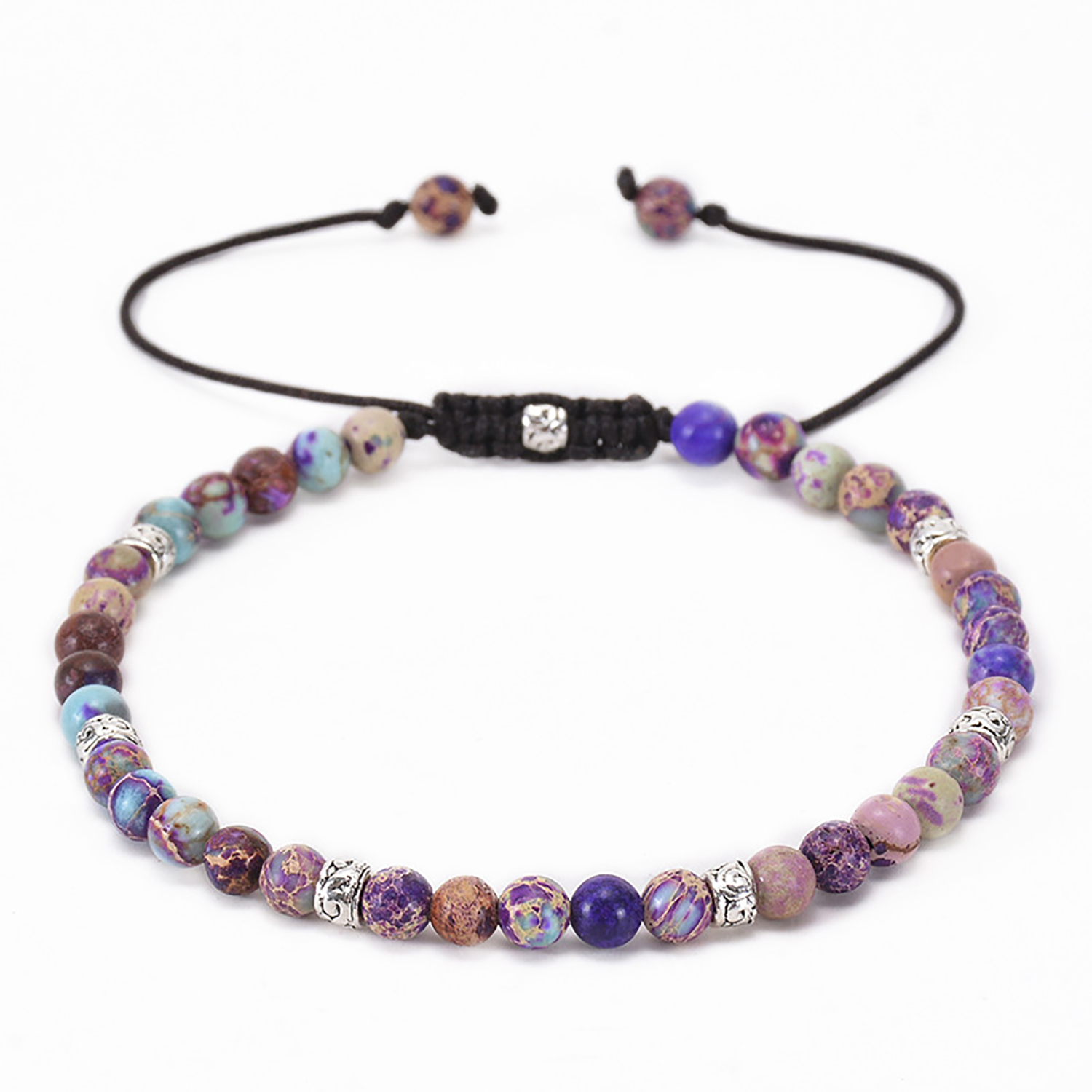 Woven bracelet adjustable natural stone bracelet yoga beads hand strung jewelry