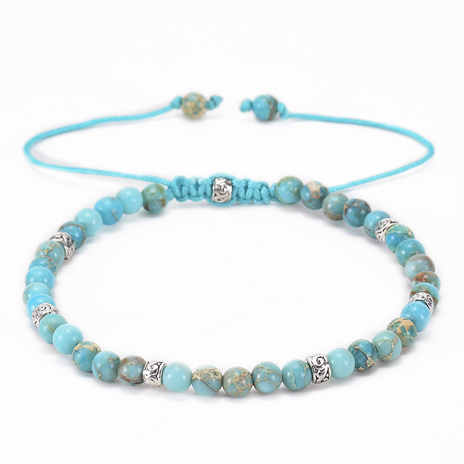 Woven bracelet adjustable natural stone bracelet yoga beads hand strung jewelry