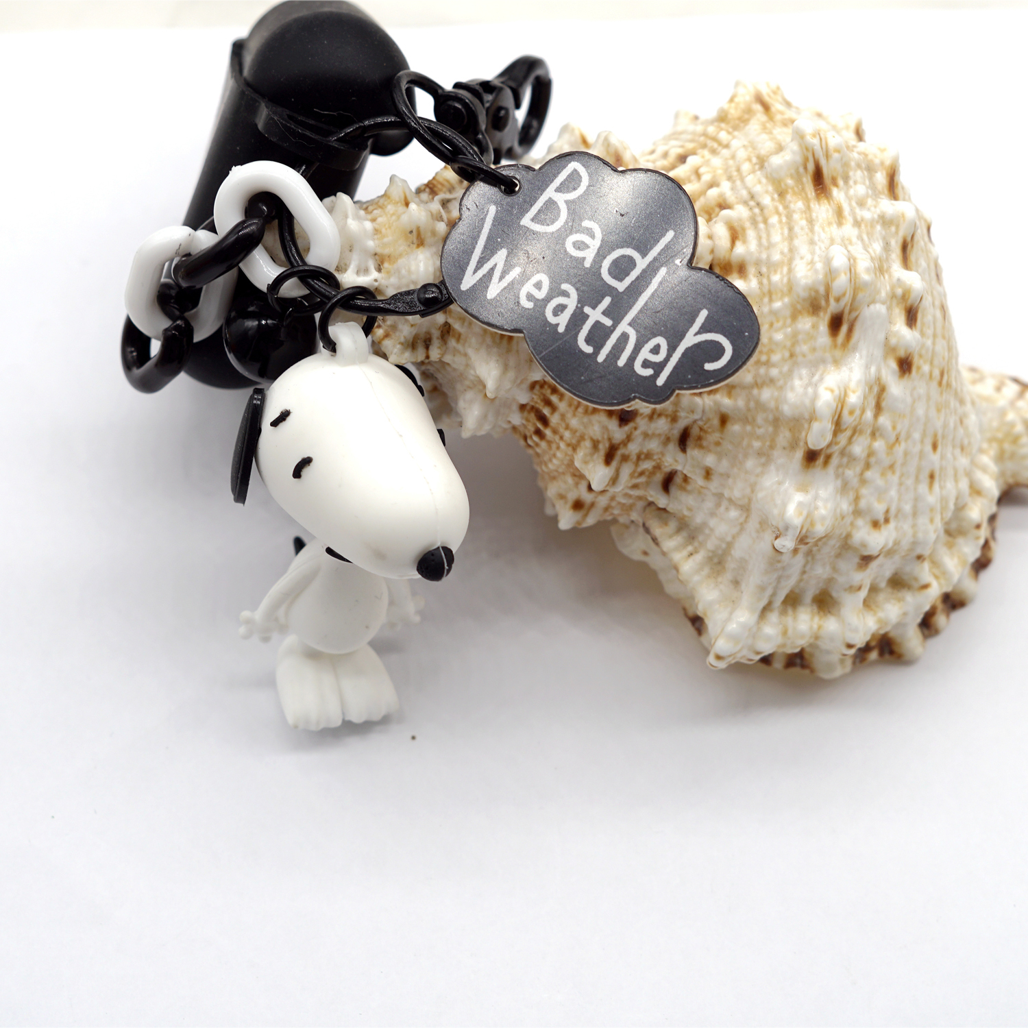 Snoopy Charlie Airpods2 Protective Case Loving Anti-Loss Wireless Ear Case Key Ring