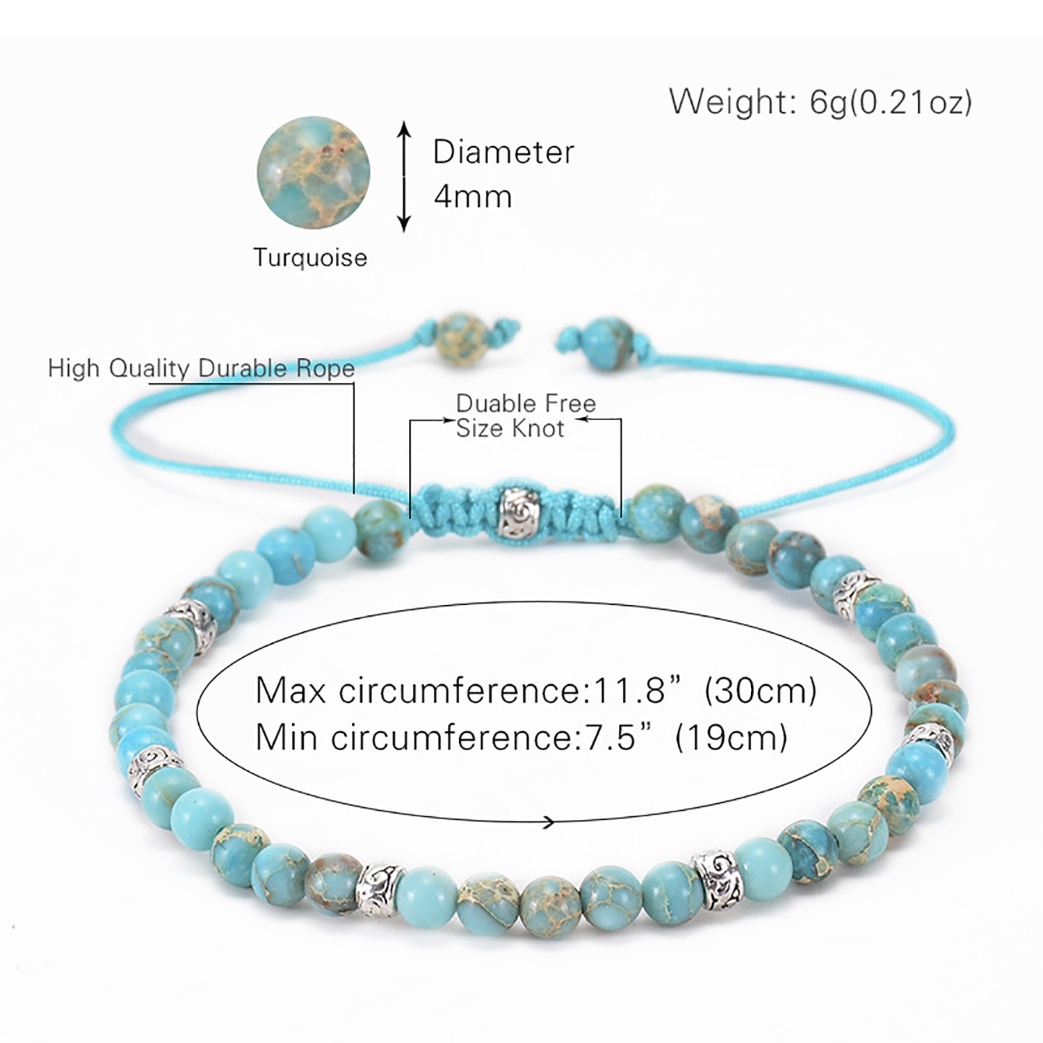 Woven bracelet adjustable natural stone bracelet yoga beads hand strung jewelry