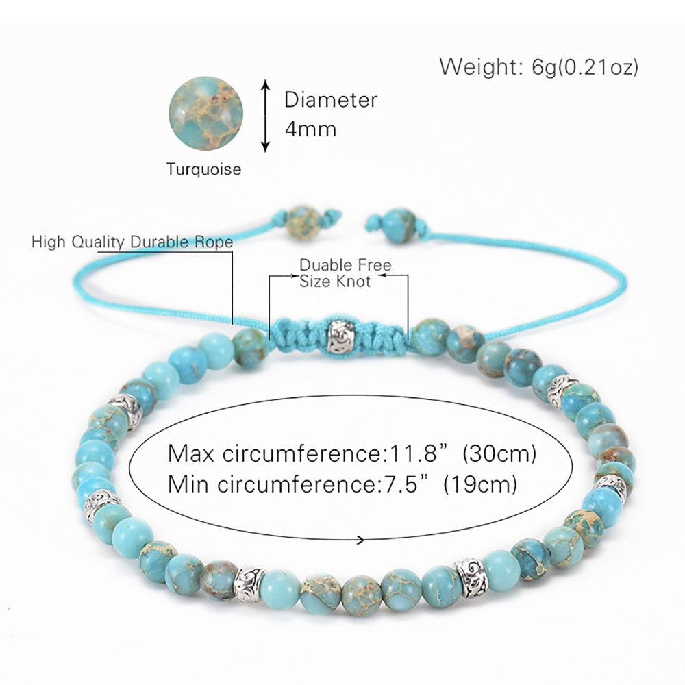 Woven bracelet adjustable natural stone bracelet yoga beads hand strung jewelry
