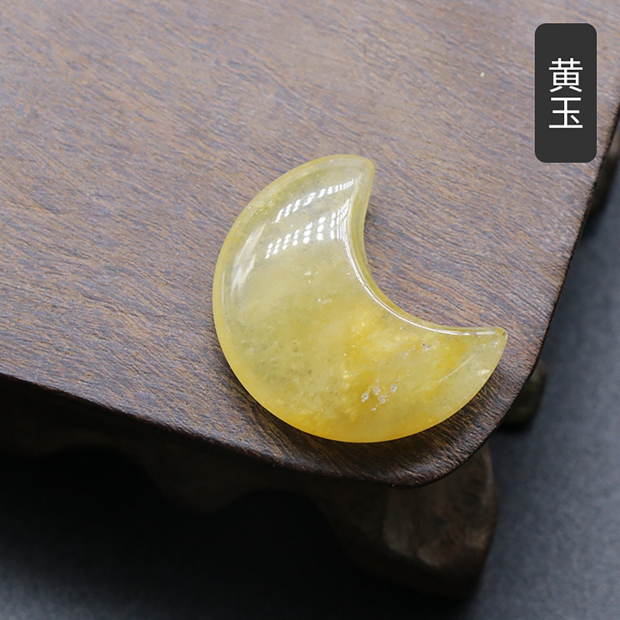 30mm crystal agate jade carved moon handle, tiger's eye stone moon ornaments