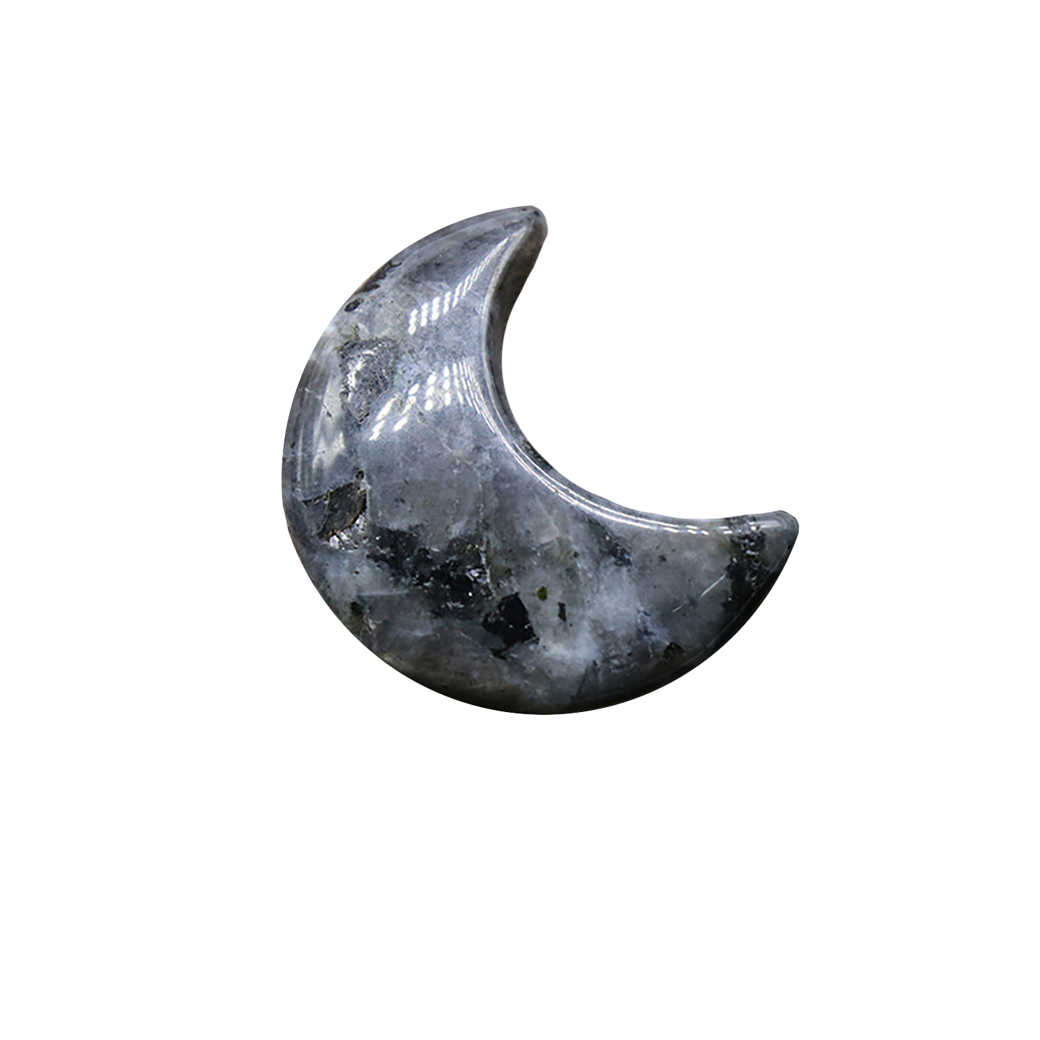 30mm crystal agate jade carved moon handle, tiger's eye stone moon ornaments