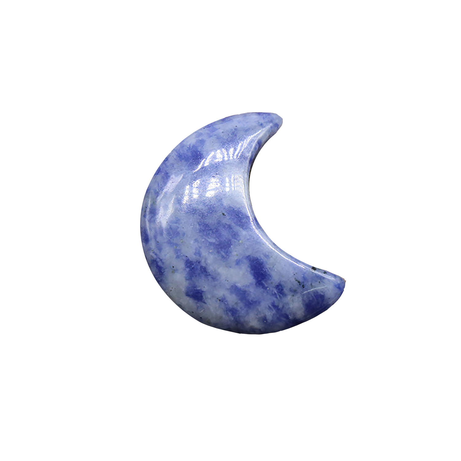 30mm crystal agate jade carved moon handle, tiger's eye stone moon ornaments