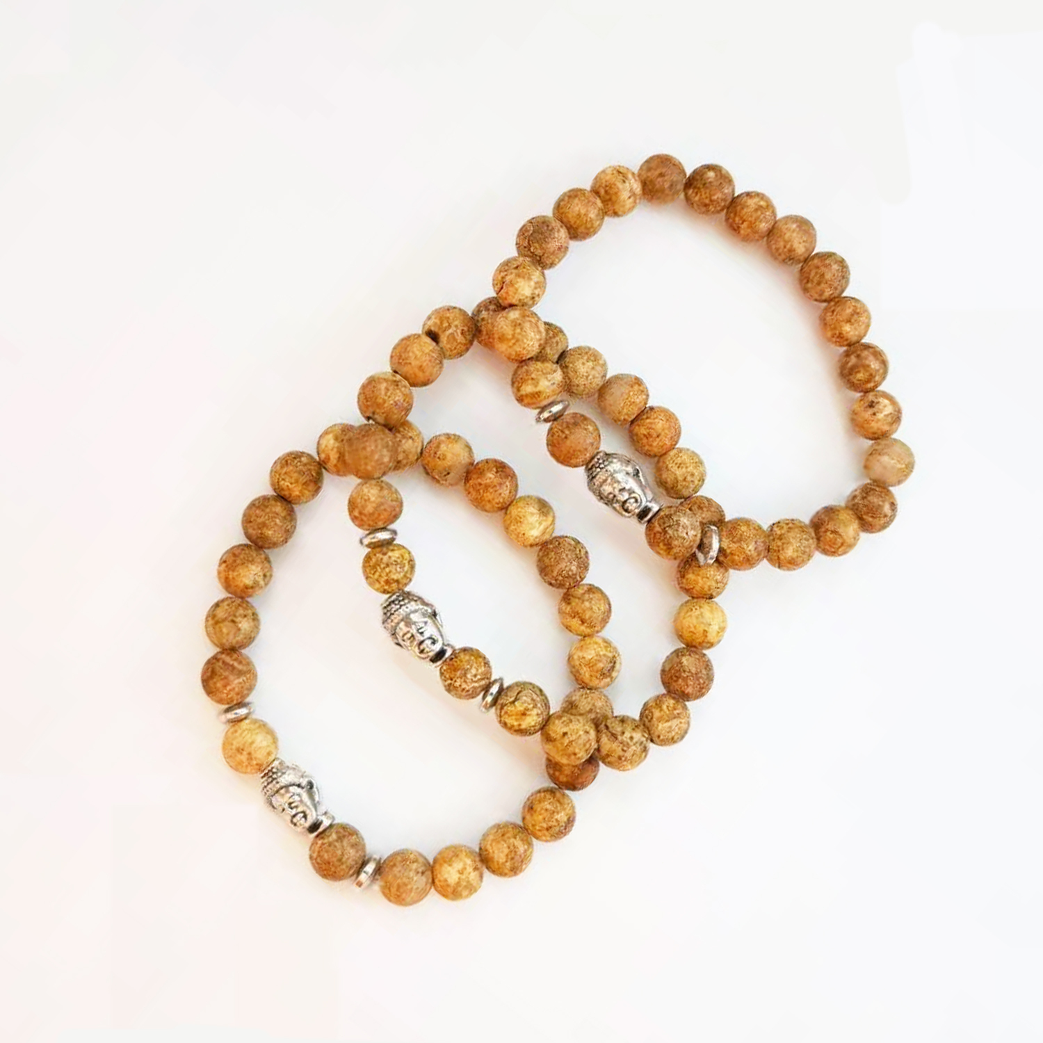 Fashion personality man natural stone agate bracelet Buddha head bracelet