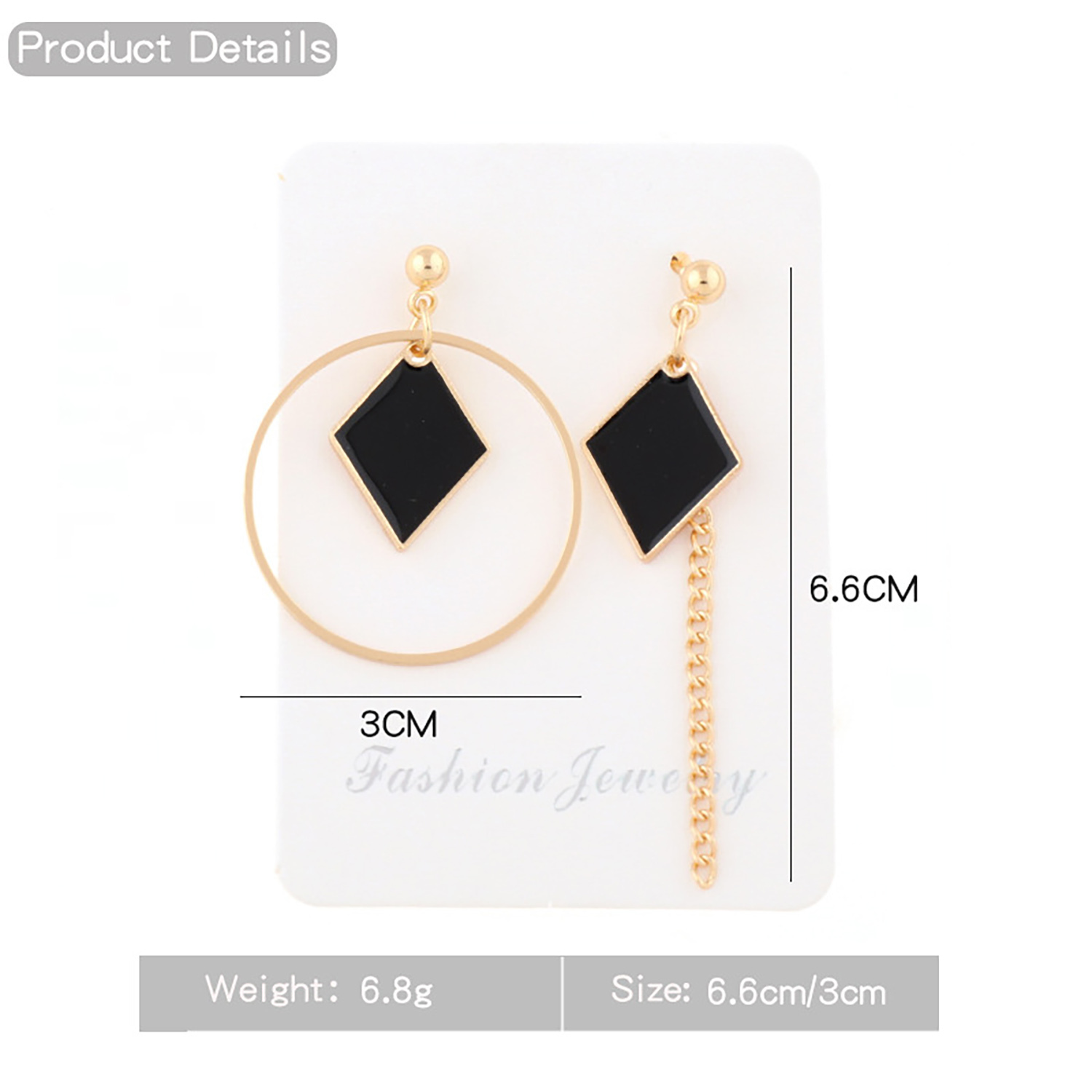 Fringe long round ring earrings with irregular geometric triangular wooden ear rings