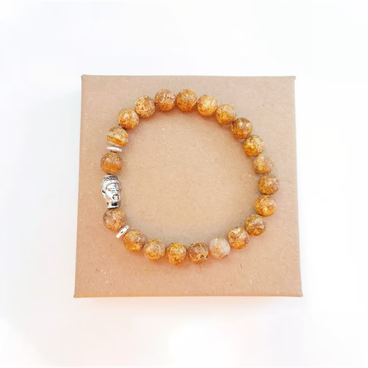 Fashion personality man natural stone agate bracelet Buddha head bracelet