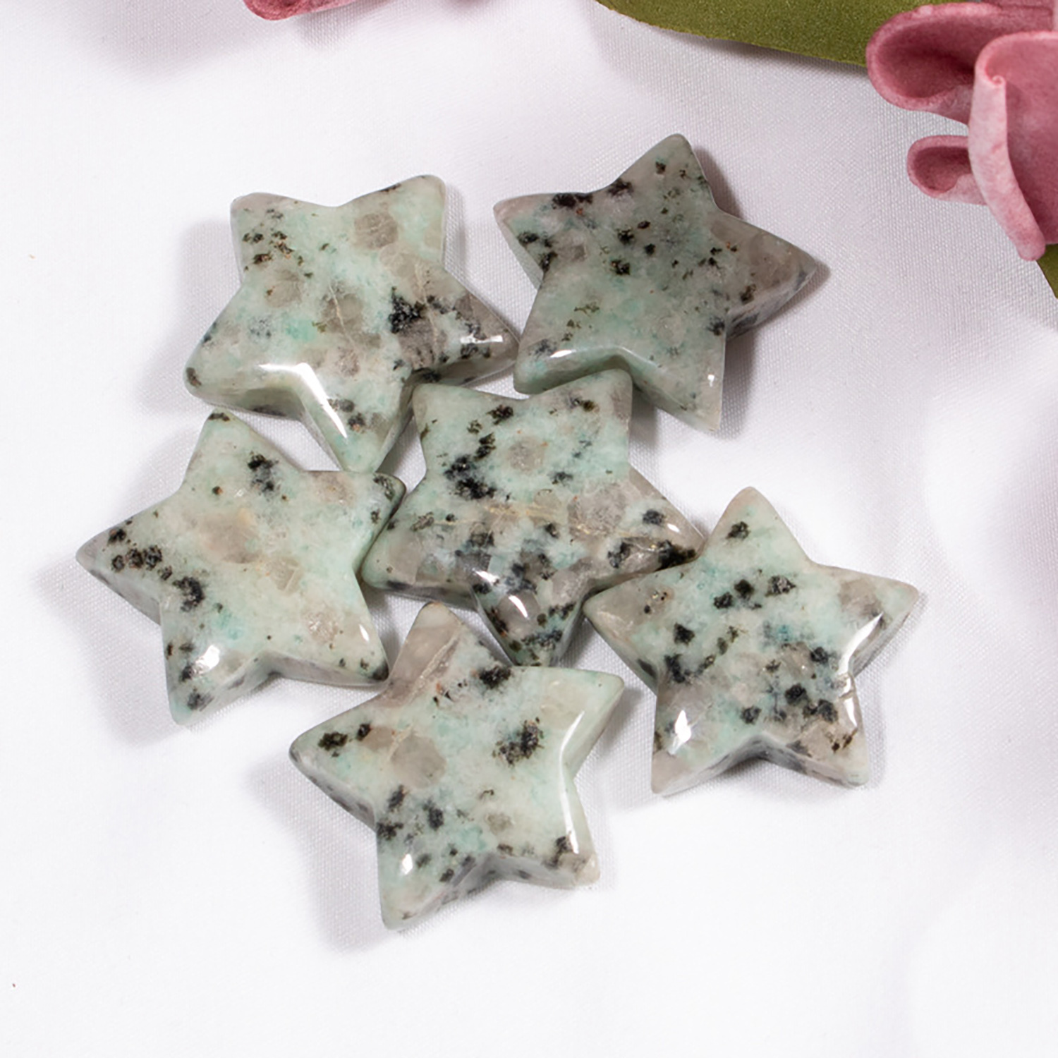 Five-pointed star hand pendant jewelry pendant, semi-precious stone star ornaments