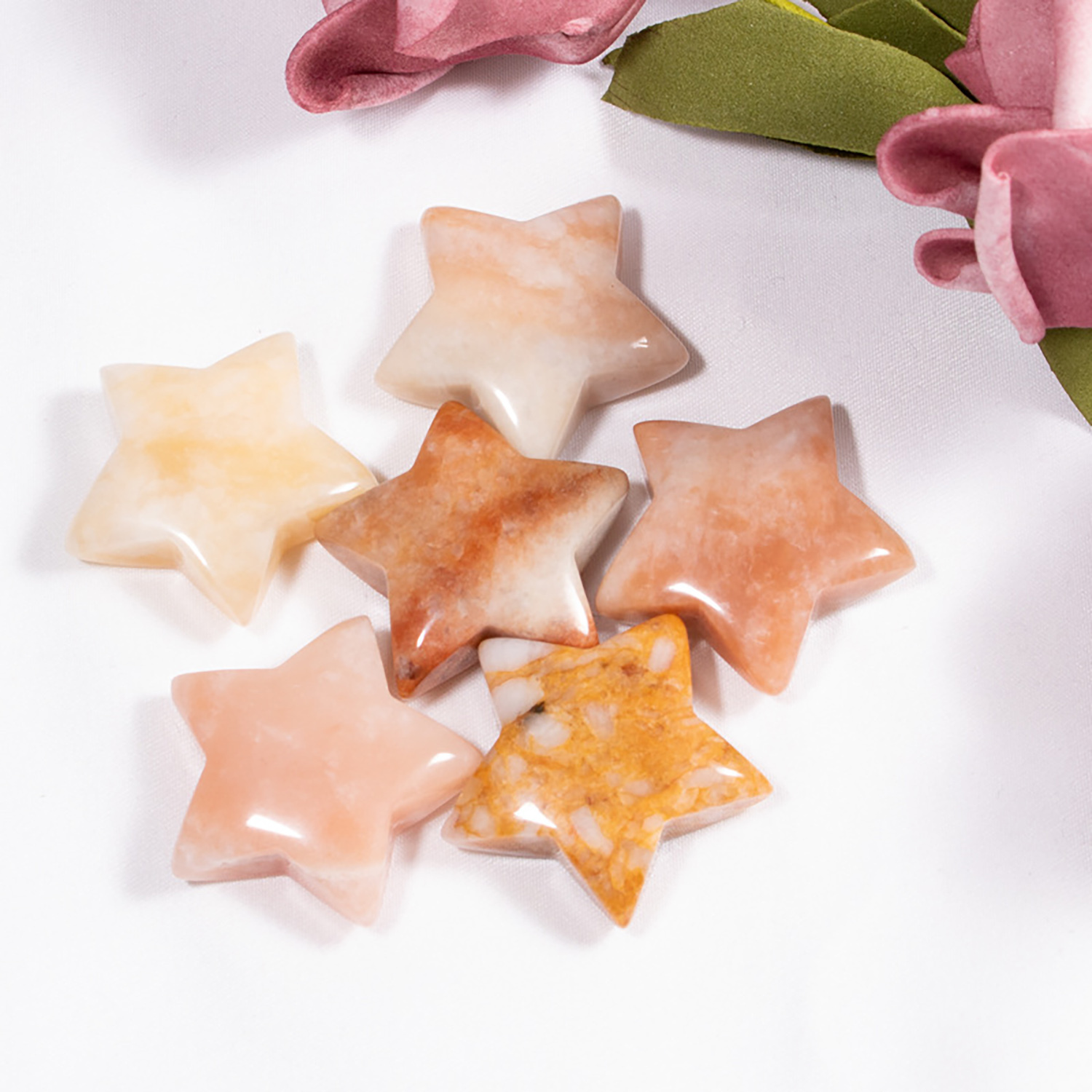 Five-pointed star hand pendant jewelry pendant, semi-precious stone star ornaments
