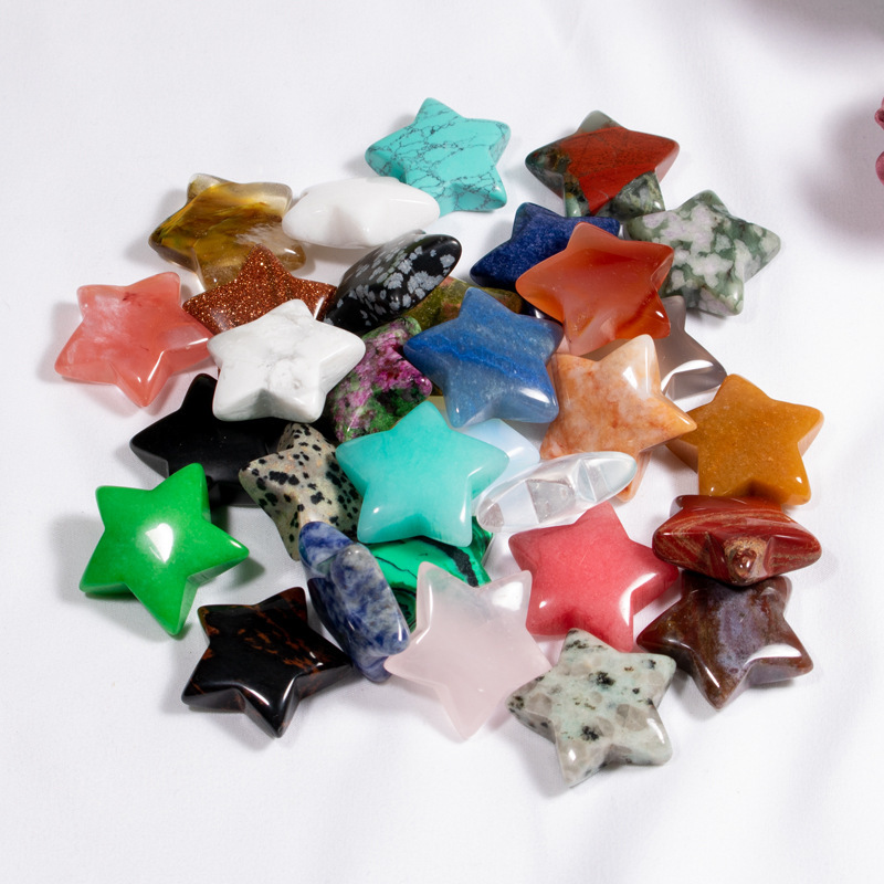 Five-pointed star hand pendant jewelry pendant, semi-precious stone star ornaments