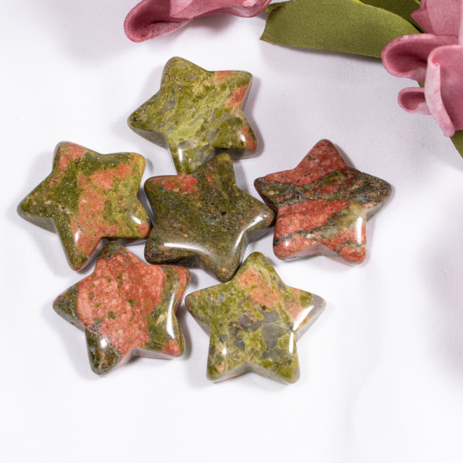Five-pointed star hand pendant jewelry pendant, semi-precious stone star ornaments