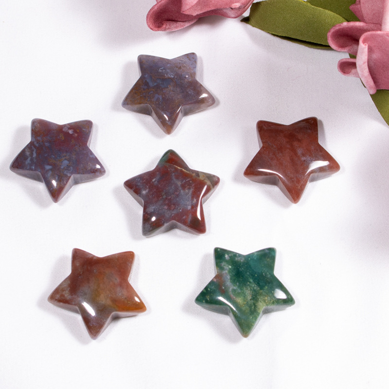 Five-pointed star hand pendant jewelry pendant, semi-precious stone star ornaments