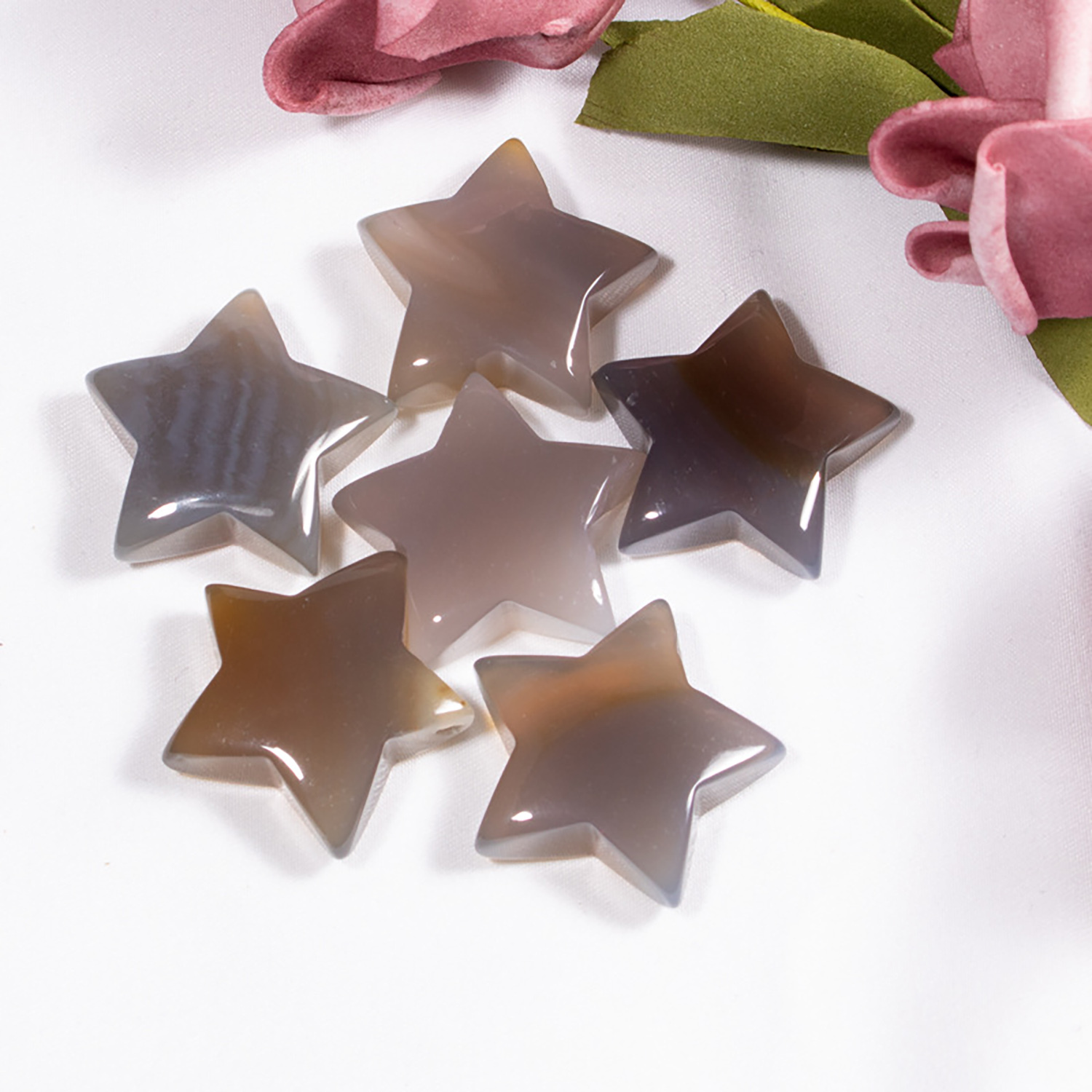 Five-pointed star hand pendant jewelry pendant, semi-precious stone star ornaments