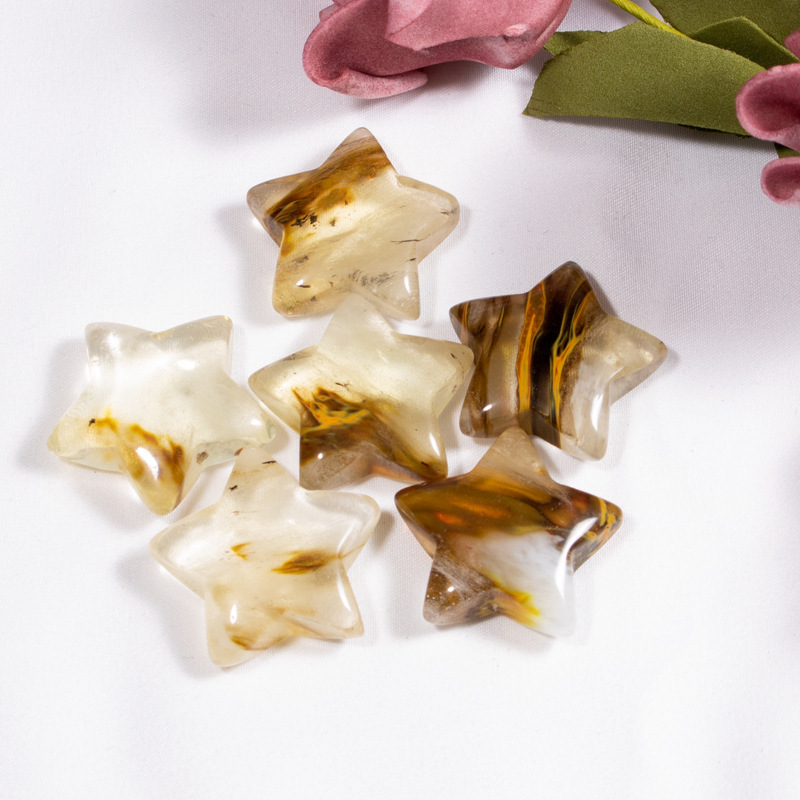 Five-pointed star hand pendant jewelry pendant, semi-precious stone star ornaments