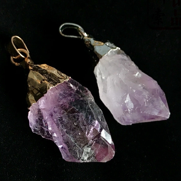 Crystal cluster, irregular amethyst raw stone pendant necklace, perfect for any occasion