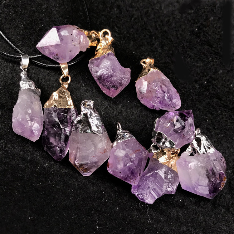 Crystal cluster, irregular amethyst raw stone pendant necklace, perfect for any occasion