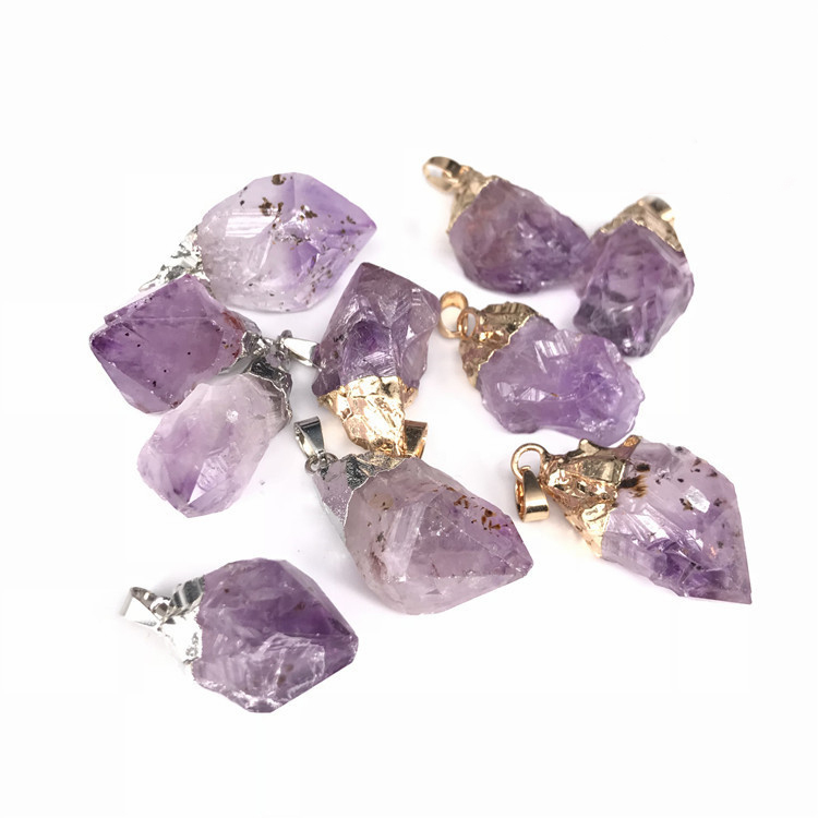 Crystal cluster, irregular amethyst raw stone pendant necklace, perfect for any occasion