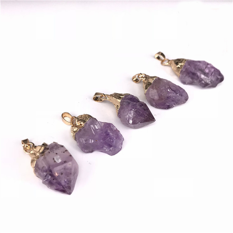 Crystal cluster, irregular amethyst raw stone pendant necklace, perfect for any occasion