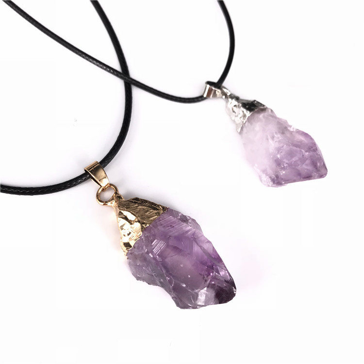 Crystal cluster, irregular amethyst raw stone pendant necklace, perfect for any occasion