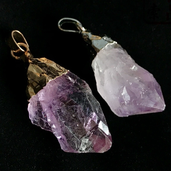 Crystal cluster, irregular amethyst raw stone pendant necklace, perfect for any occasion