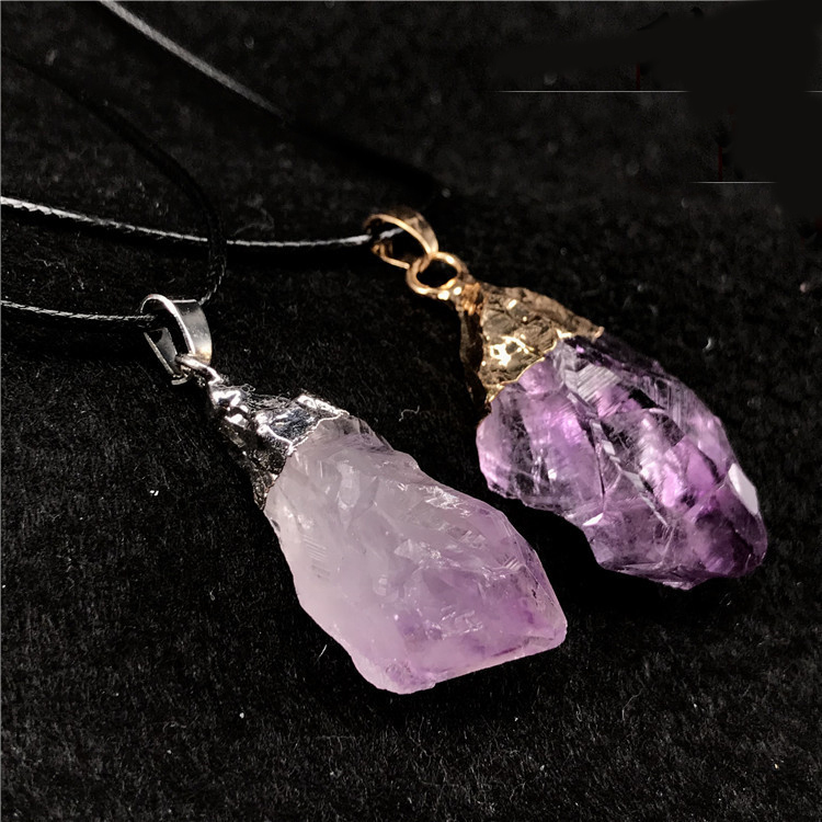 Crystal cluster, irregular amethyst raw stone pendant necklace, perfect for any occasion