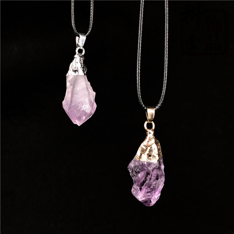 Crystal cluster, irregular amethyst raw stone pendant necklace, perfect for any occasion