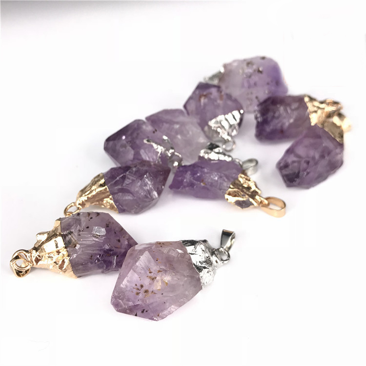 Crystal cluster, irregular amethyst raw stone pendant necklace, perfect for any occasion