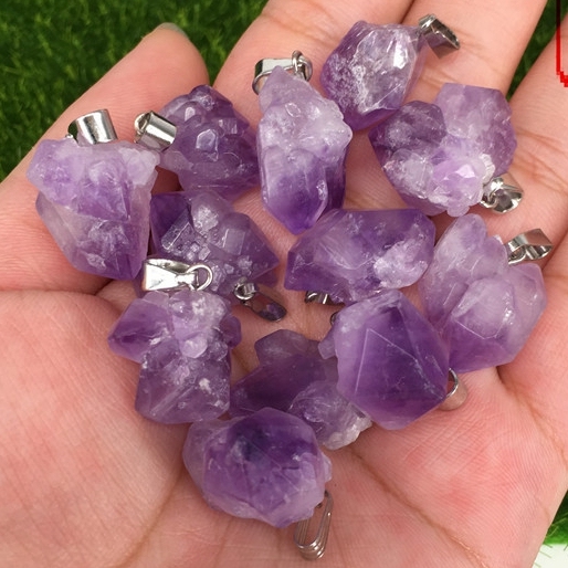 Natural amethyst, natural meteor stone pendant necklace, suitable for any occasion
