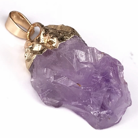 Crystal cluster, irregular amethyst raw stone pendant necklace, perfect for any occasion