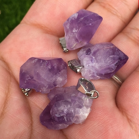 Natural amethyst, natural meteor stone pendant necklace, suitable for any occasion