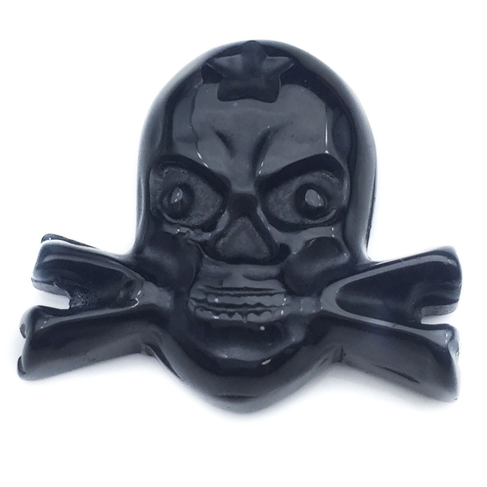 Handmade Craved Skull Figurine Statue Crystal Stone Decorative Skeleton Sculptures Ornament for Gift
