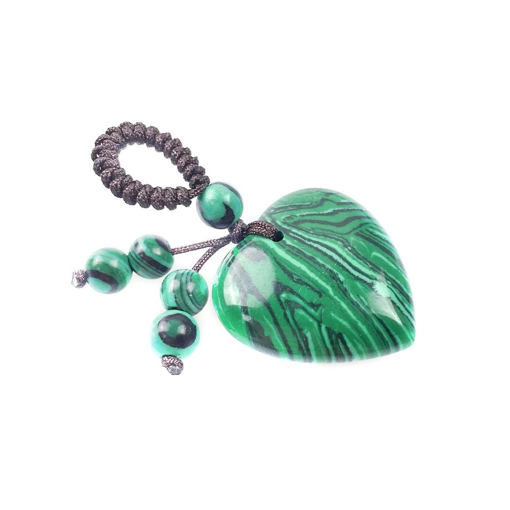 25MM 30MM Love Heart Gemstone Pendant Woven Friendship  Chakra for Making Jewelry Necklace Keychain