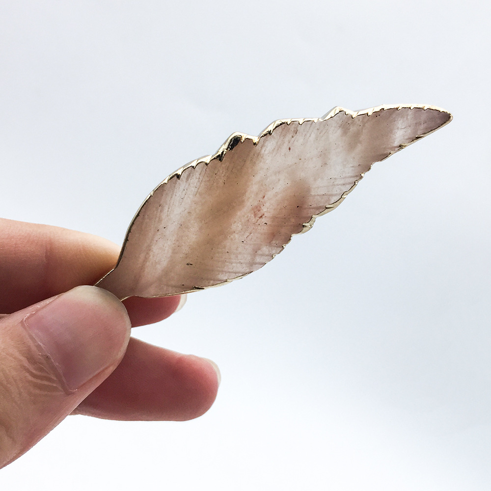 Hand Carved Natural Gemstone Feather & Leaf Charm Pendant for Making Jewelry