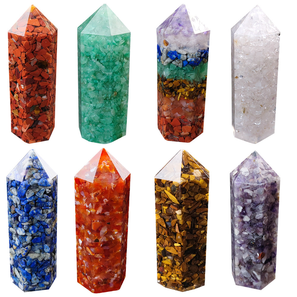 Hexagonal Crystal Wands Healing Chakra Single-Pointed Column Polished Reiki Quartz Meditation Home Decor