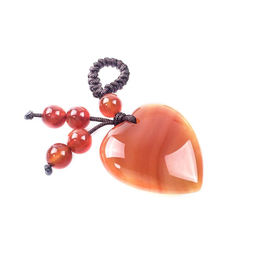 25MM 30MM Love Heart Gemstone Pendant Woven Friendship  Chakra for Making Jewelry Necklace Keychain