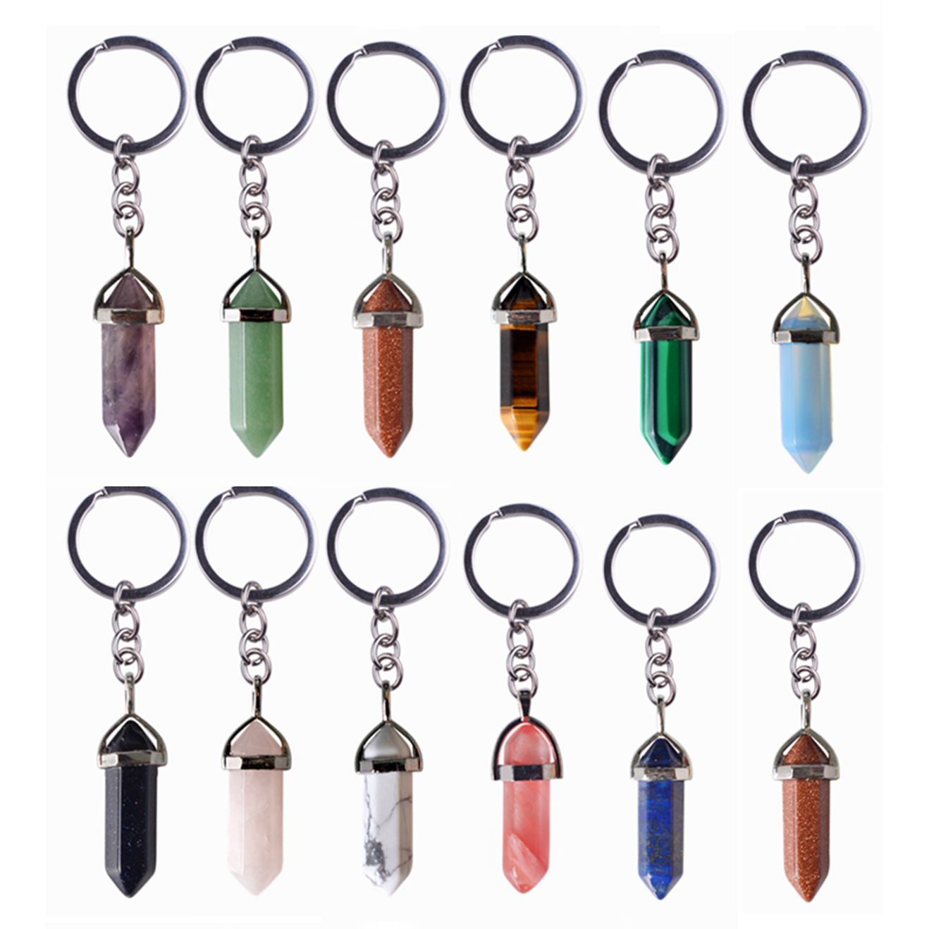 Charms Natural Stone Keychain Women keyring fashion keyholder boho jewelry car keychain for women